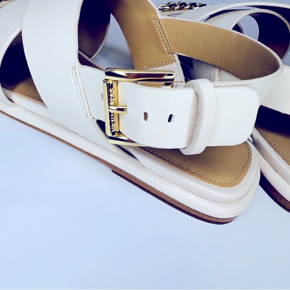 Michael Michael Kors Shawna Chain Sandals Cream 6 NWT - Picture 4 of 7